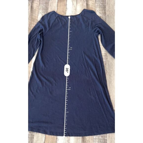 Lilly Pulitzer Surfcrest Rolled Sleeve Knit Swing Dress Navy Blue sz MEDIUM - Picture 9 of 12